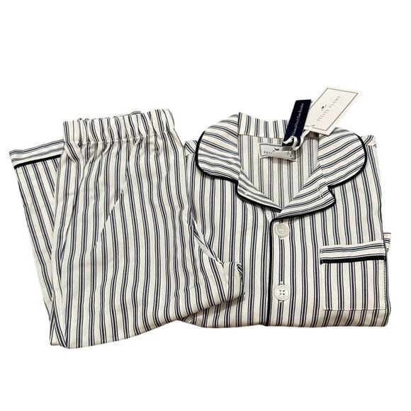 Petite Plume Kids' Ticking Stripe Pajama Set Navy French Size 3 New - Picture 1 of 5